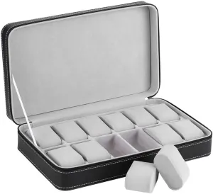 Storage Box,Watch Display Storage Box 12 Slots Watch Jewellery Display Storage Box Case Bracelet Tray Faux Leather Black Watch Box Great for Shop Window enhance hazard split pollinator Watch displaying Watch Box,Watch 