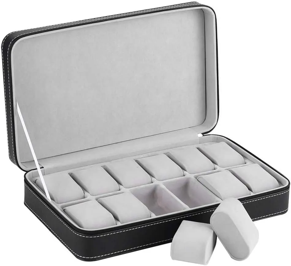 Storage Box,Watch Display Storage Box 12 Slots Watch Jewellery Display Storage Box Case Bracelet Tray Faux Leather Black Watch Box Great for Shop Window enhance hazard split pollinator Watch displaying Watch Box,Watch 