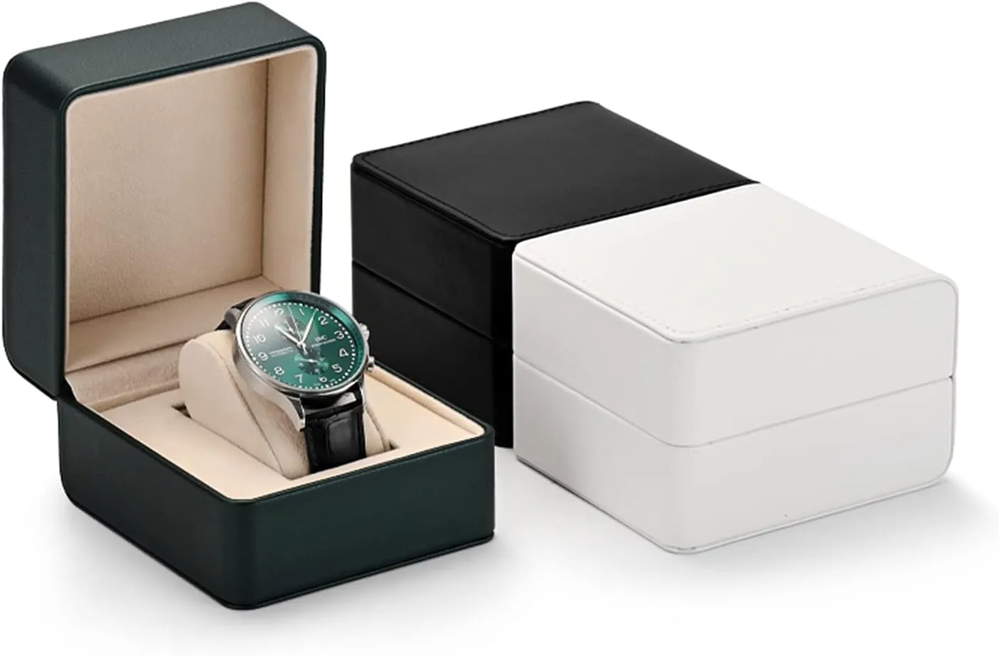 Storage Case with Removable Pillow Wristwatch Box(Black) Black Premium PU Leather Watch Gift Box permian prowl match obstacle Single Watch 
