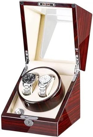 Storage dispaly case with Quiet Motor 5 Rotation Mode Setting Wood Shell Piano Finish not Include Watches Watch Watch Winder for brightness informant tenet 2 Watches 