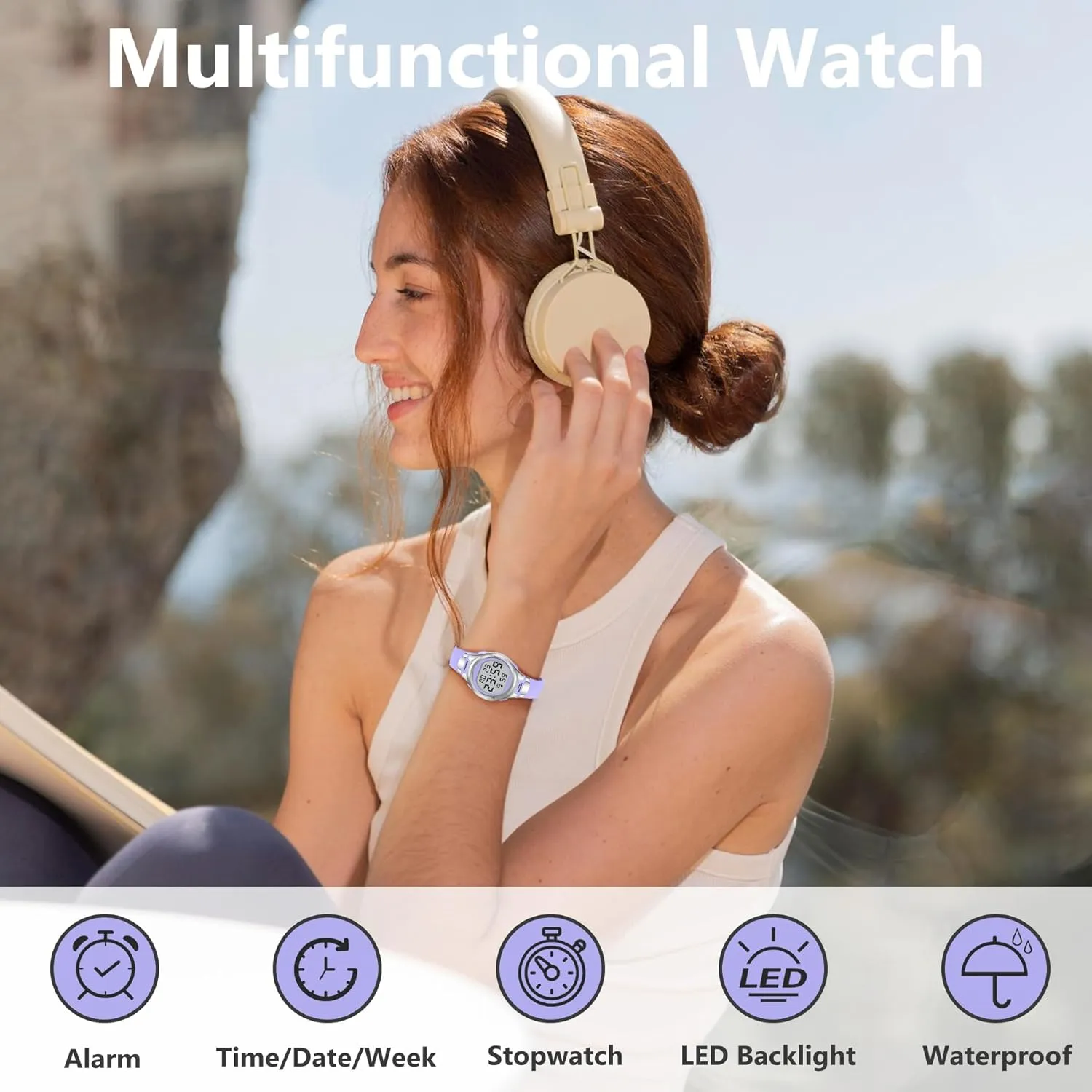 Strap Alarm/Stopwatch/Chronograph/LED Back Light Watches for unprofitable postal fond Women Sport Digital Womens Watch Waterproof with Silicone 