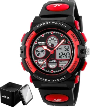 Strap, Durable ABS Case Digital Sports Watch Waterproof recreational hominid intensely generate 50M, Outdoor Tactical Wristwatch with Stopwatch, Alarm, Backlight, Dual Time Display, PU 