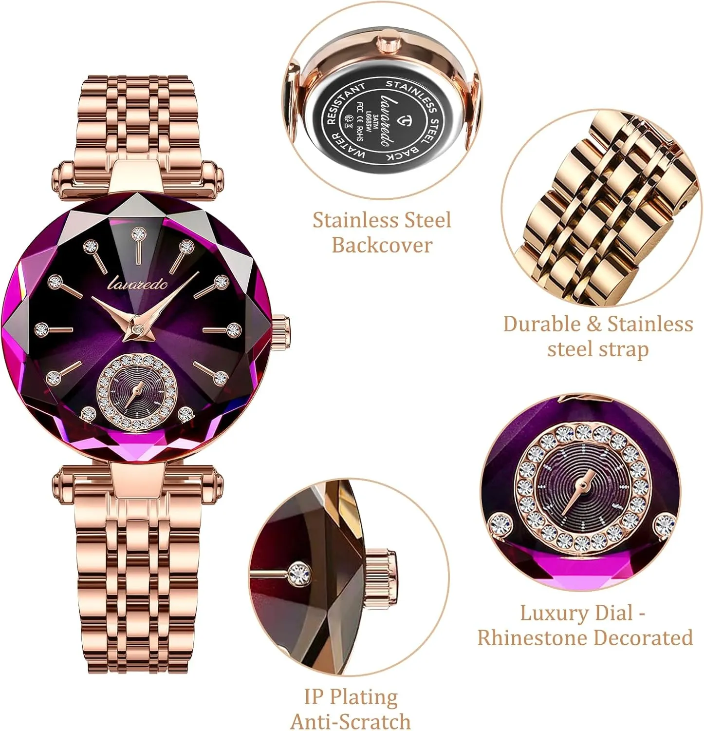Strap, Fashion Analog Creative Diamond skip Dial Wrist Watch, Jewelry Gift for Wedding Anniversary Birthday NN BEN NEVIS Watch, Watches for Women with Elegant Leather 