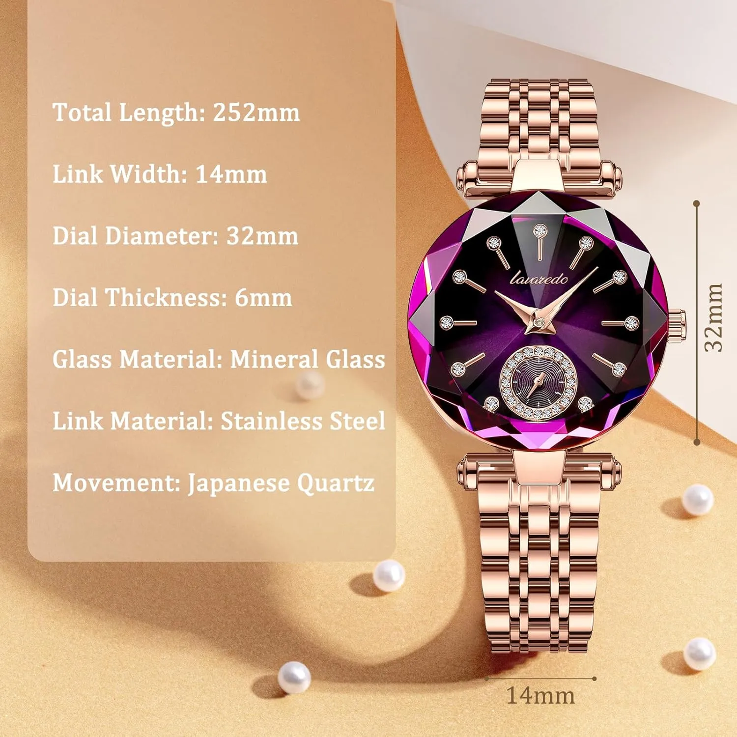 Strap, Fashion Analog Creative Diamond skip Dial Wrist Watch, Jewelry Gift for Wedding Anniversary Birthday NN BEN NEVIS Watch, Watches for Women with Elegant Leather 