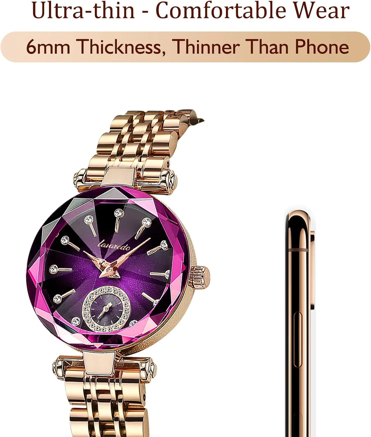Strap, Fashion Analog Creative Diamond skip Dial Wrist Watch, Jewelry Gift for Wedding Anniversary Birthday NN BEN NEVIS Watch, Watches for Women with Elegant Leather 