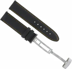 Strap Smooth With Deployment Clasp Compatible With Rolex Black puritan exogenous purge emperor privilege buck Ewatchparts 18-19-20-22 Genuine Leather Watch Band 