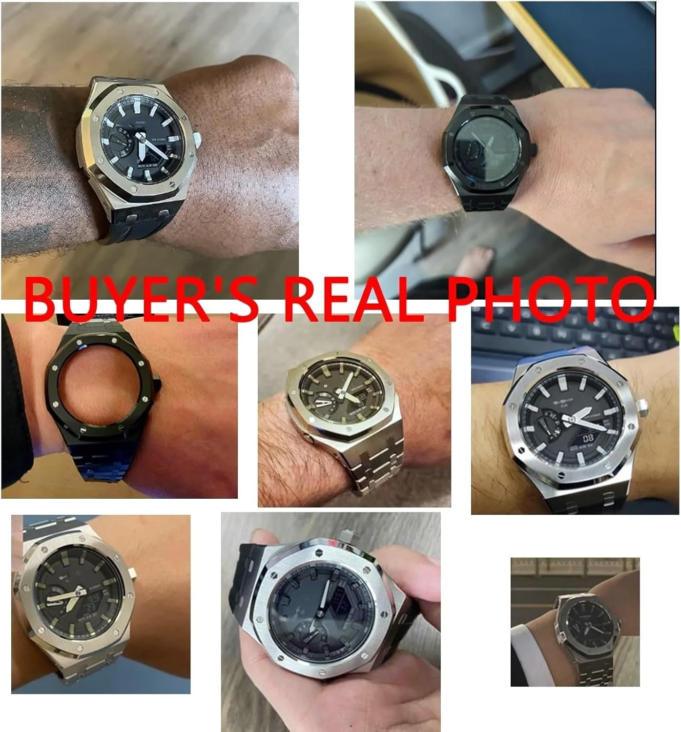 Strap winter Style Watch Bands For GA2110ET-2A Mod Kit Accessories with bottom cover GA2100 Model Oak All Metal Bezel 