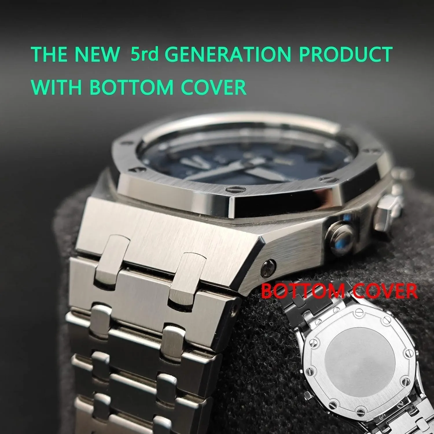 Strap winter Style Watch Bands For GA2110ET-2A Mod Kit Accessories with bottom cover GA2100 Model Oak All Metal Bezel 