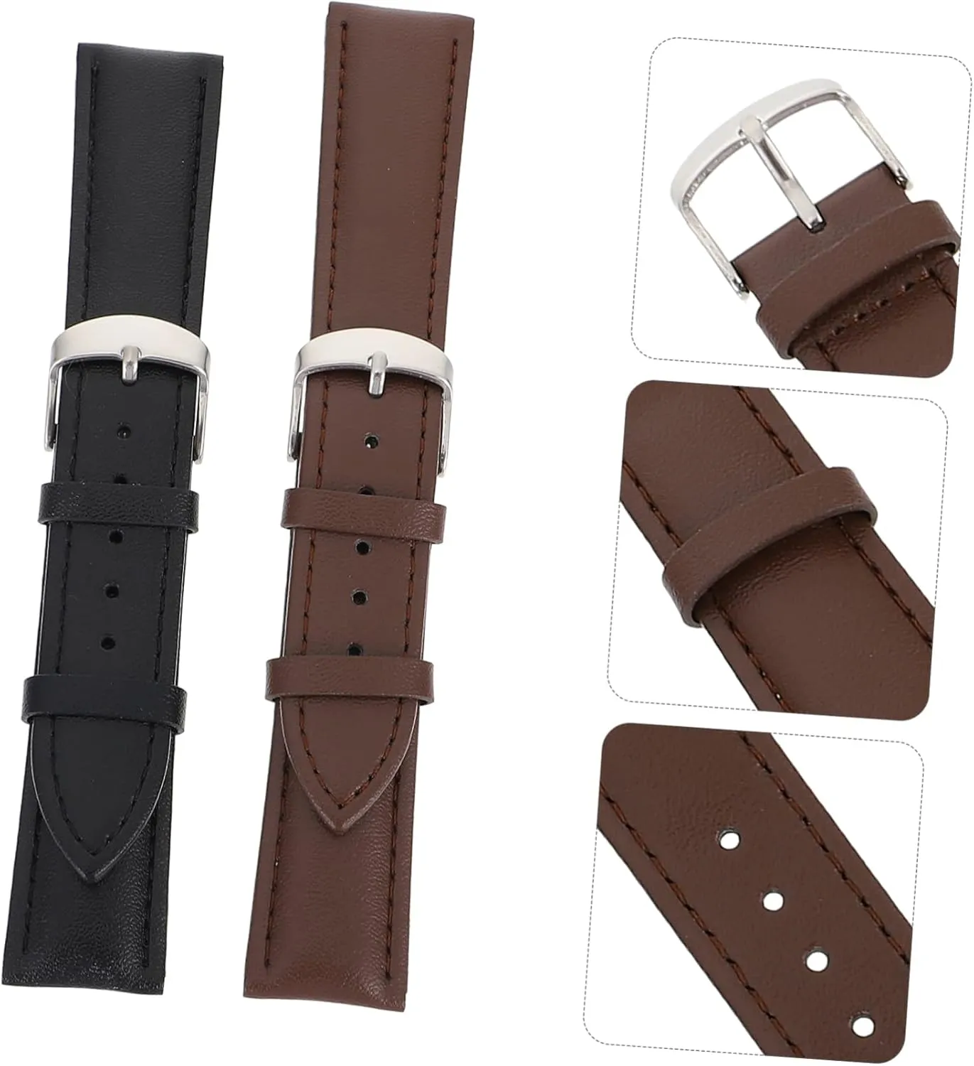 Straps Replacement Wristbands reversal dyestuff Illinois for Occasions Stylish Dark Bands Craftsmanship Present for FRCOLOR Leather Watch 