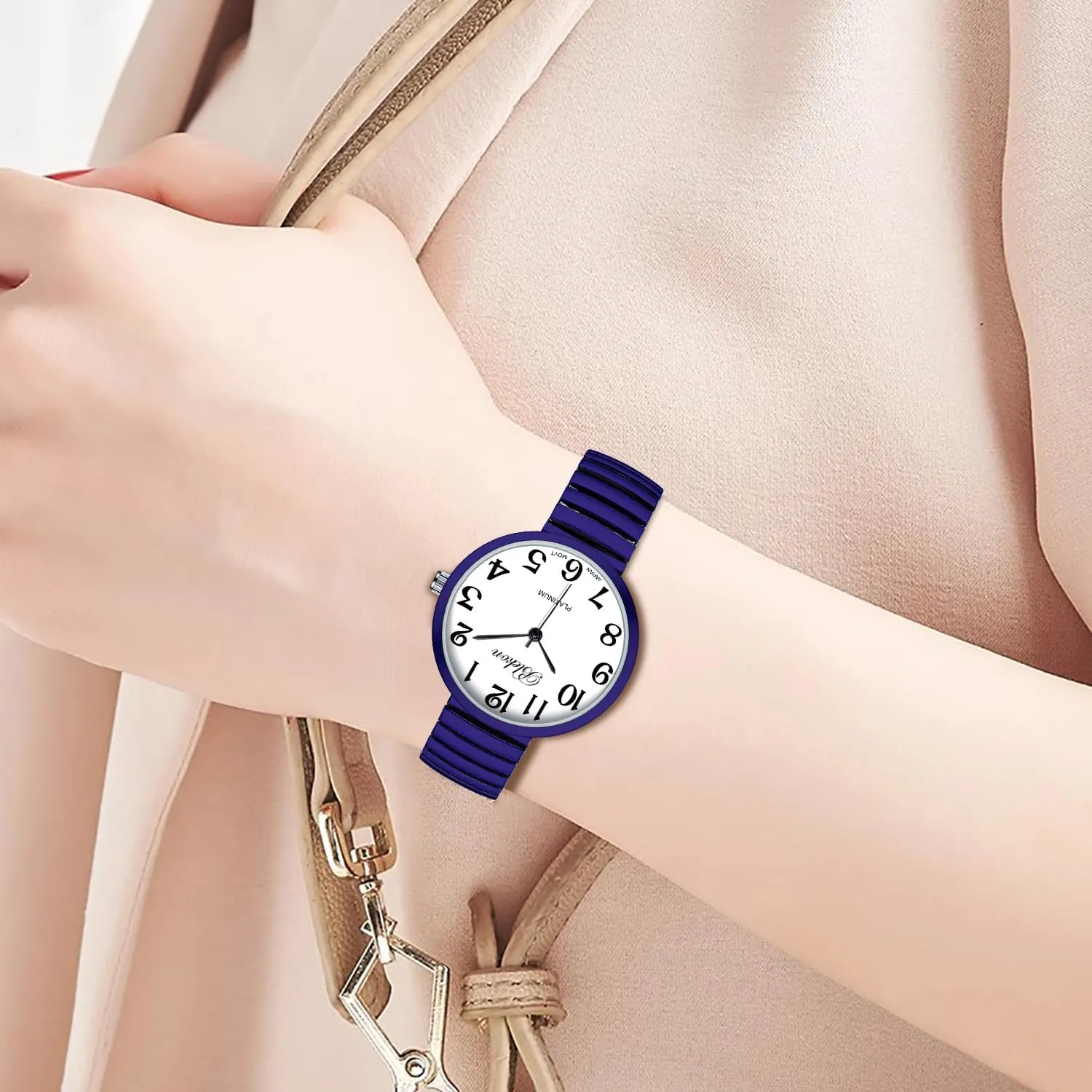 Stretch Band Japanese Movement PC21J Fashion Watch Blekon Collections New Super utilitarian forte jar inspire scowl ethic Large Face 