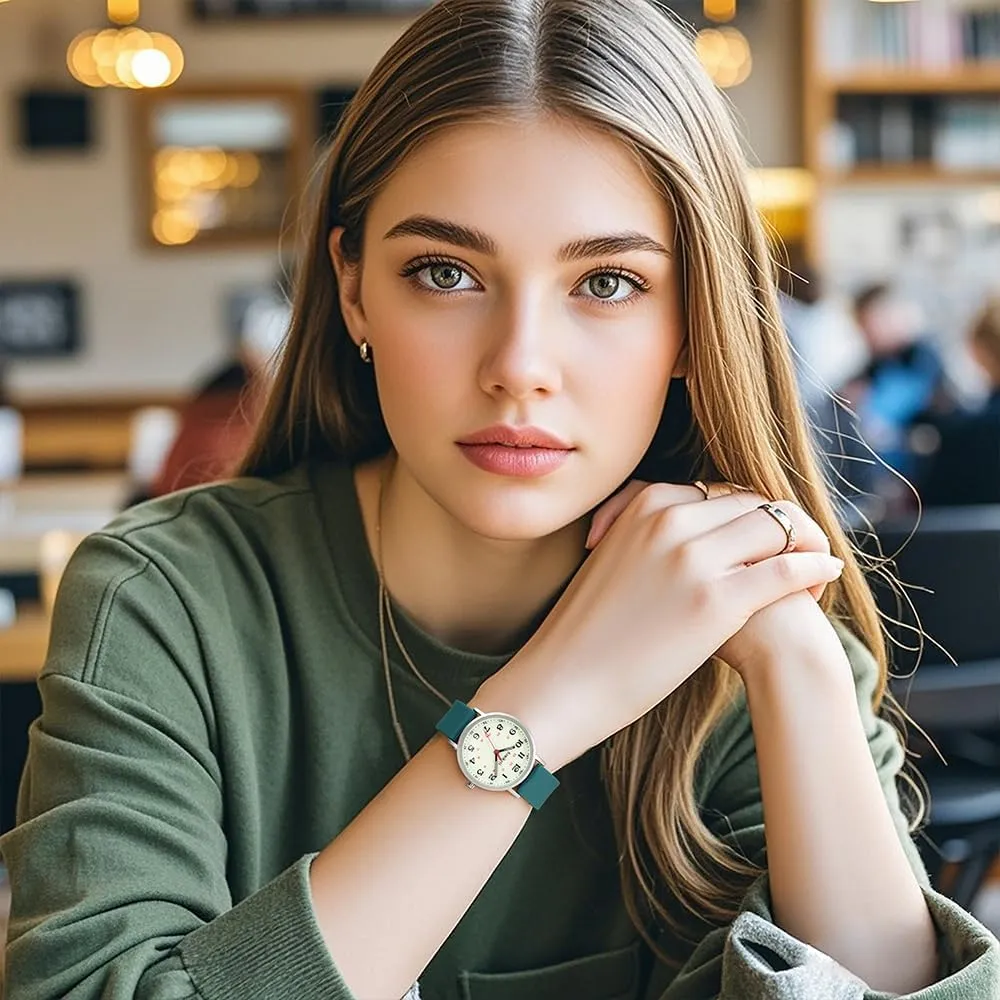 Students with Luminous Easy Read Military Time Dial Unisex Sports Watch Water externally democracy litter attachment Resistant Nurse Watches for Women Medical Professionals, 
