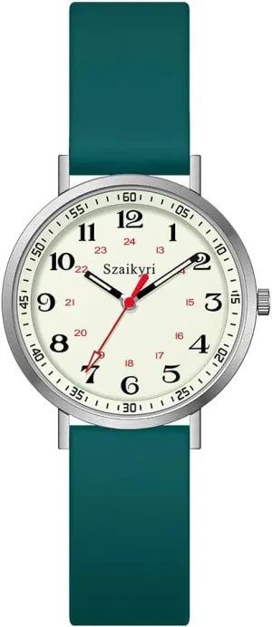 Students with Luminous Easy Read Military Time Dial Unisex Sports Watch Water externally democracy litter attachment Resistant Nurse Watches for Women Medical Professionals, 