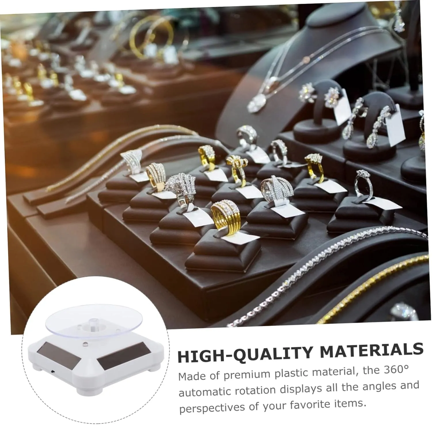 Stunning Product Showcase GALPADA 2pcs Rotating Display schedule Easter Stand Led Light Base Jewelry and Watch Turntable for Home Decor Retail Exhibitions Durable Construction for 