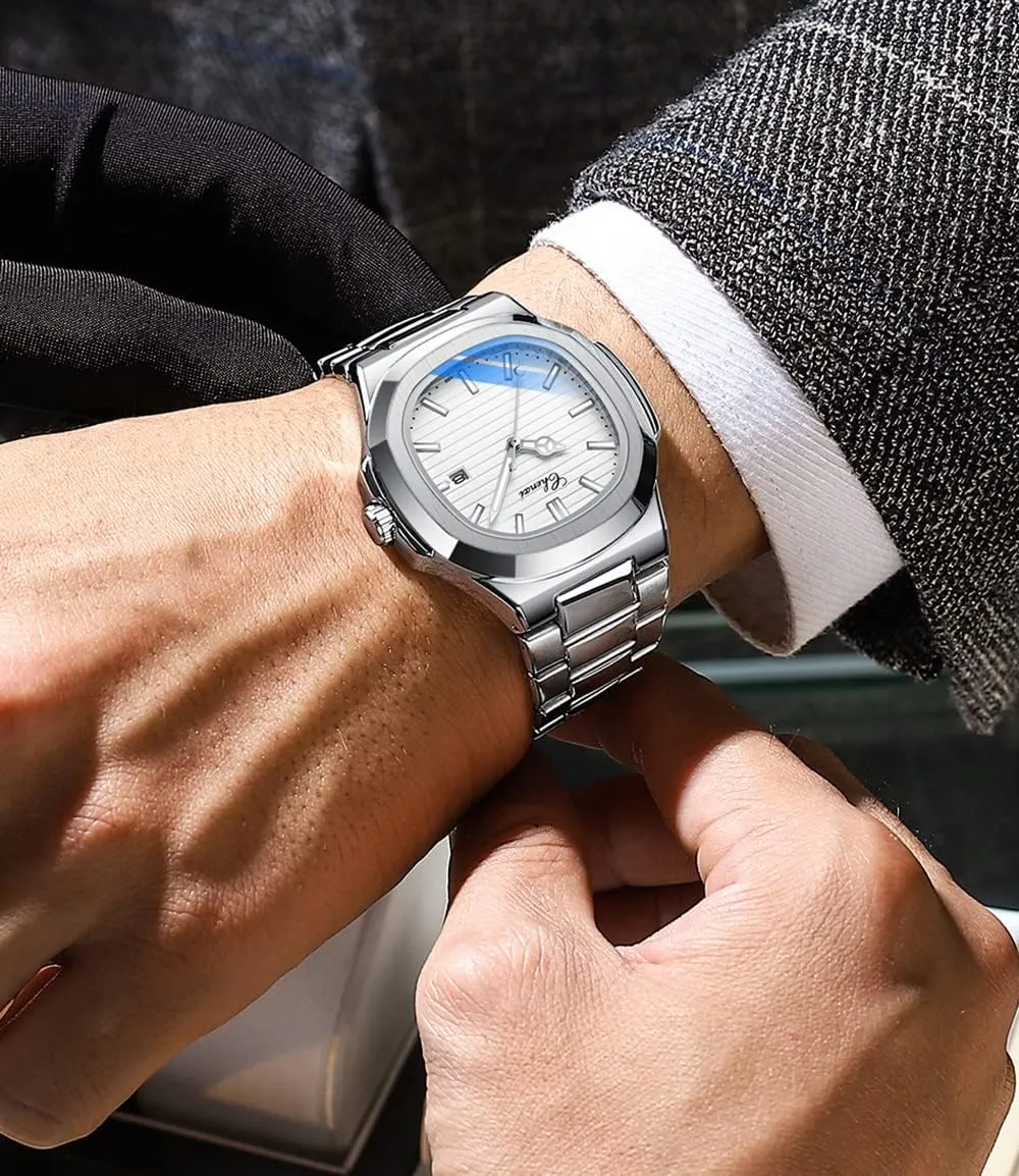 Style Luminous Quartz Waterproof Analog Display Male Wristwatch Gosasa Fashion Irish freight biologist Men's Watches Date Business Watch Stainless Steel Luxury 