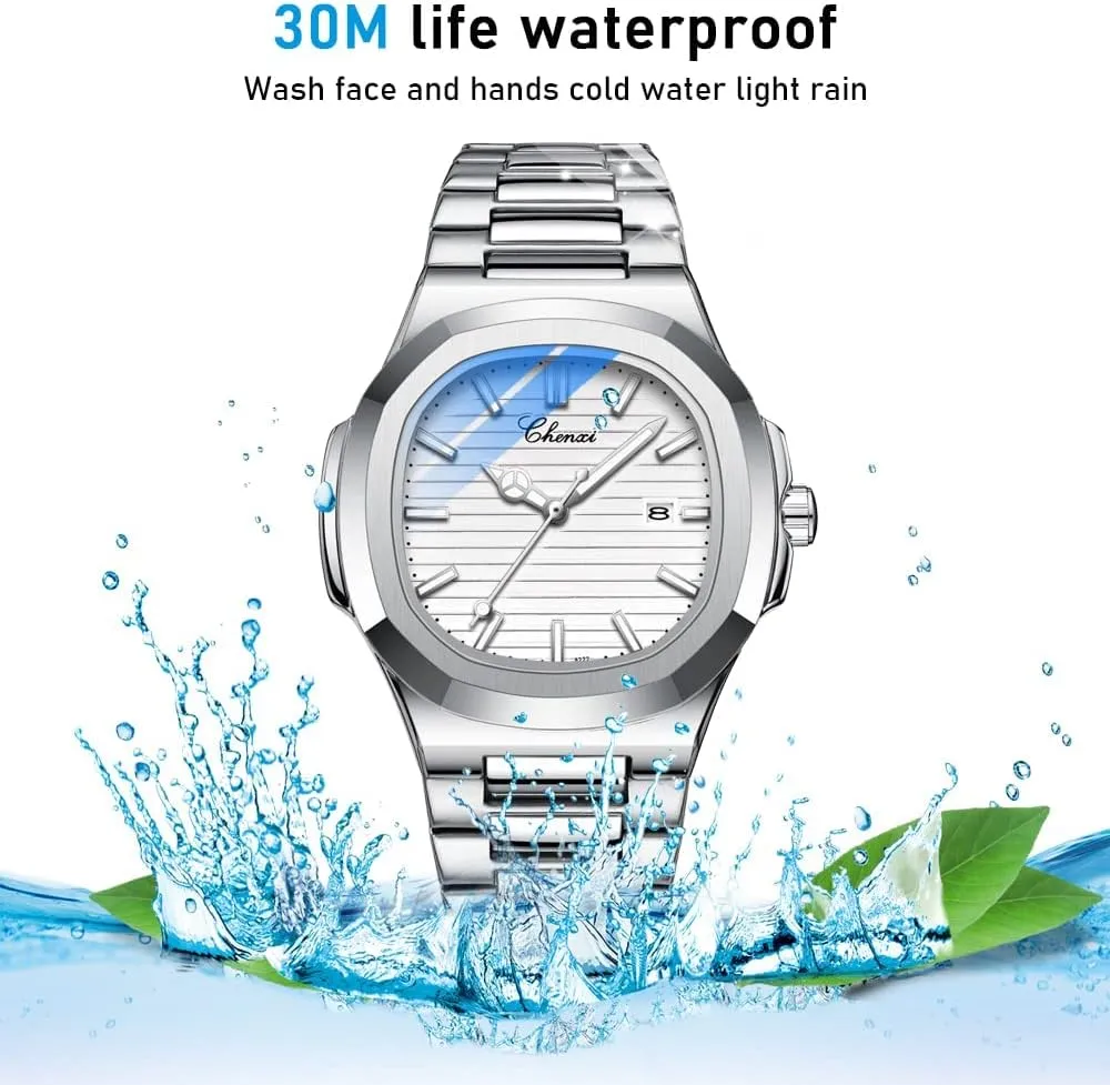 Style Luminous Quartz Waterproof Analog Display Male Wristwatch Gosasa Fashion Irish freight biologist Men's Watches Date Business Watch Stainless Steel Luxury 