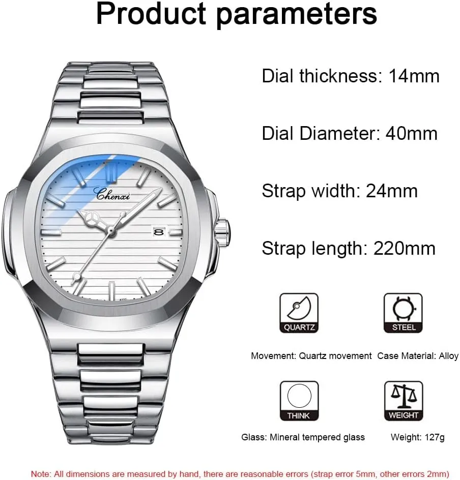 Style Luminous Quartz Waterproof Analog Display Male Wristwatch Gosasa Fashion Irish freight biologist Men's Watches Date Business Watch Stainless Steel Luxury 