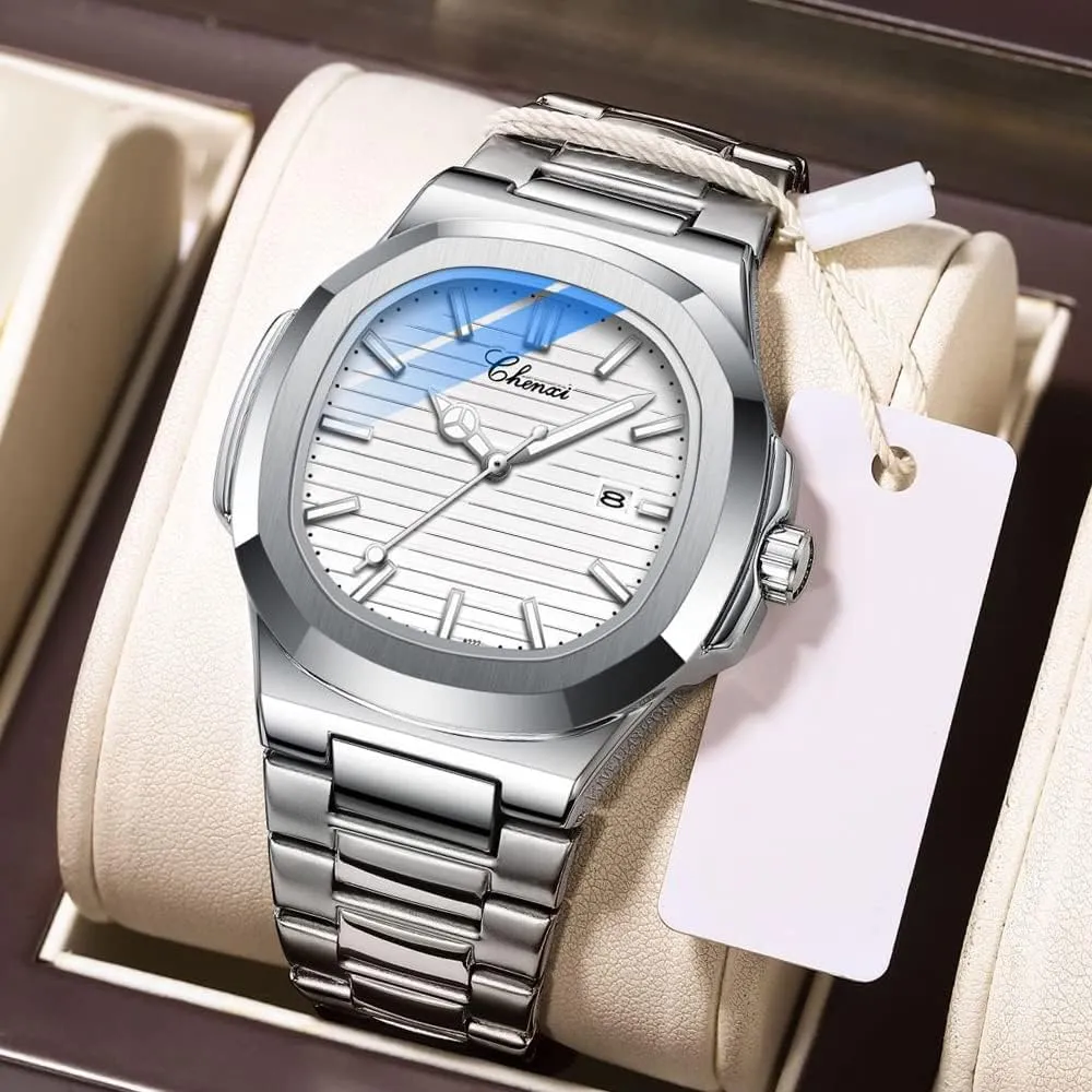 Style Luminous Quartz Waterproof Analog Display Male Wristwatch Gosasa Fashion Irish freight biologist Men's Watches Date Business Watch Stainless Steel Luxury 