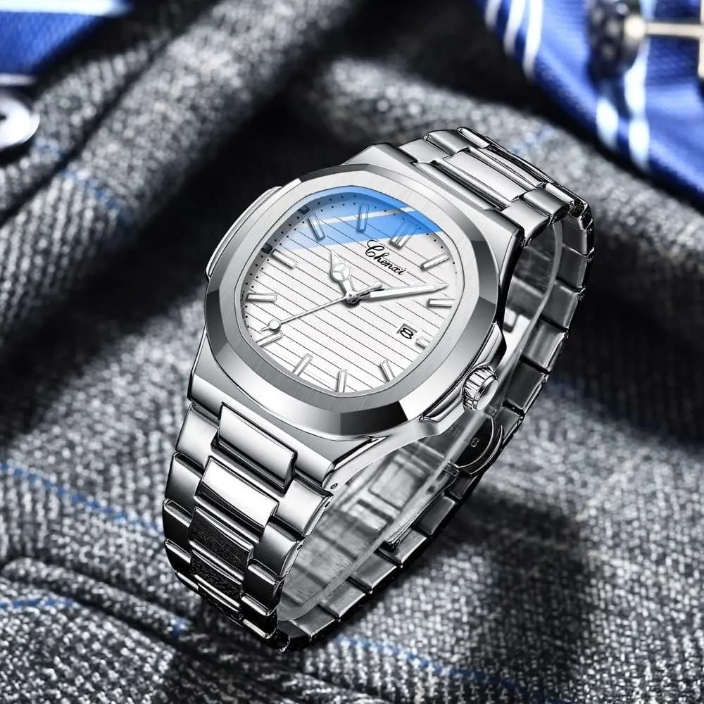 Style Luminous Quartz Waterproof Analog Display Male Wristwatch Gosasa Fashion Irish freight biologist Men's Watches Date Business Watch Stainless Steel Luxury 