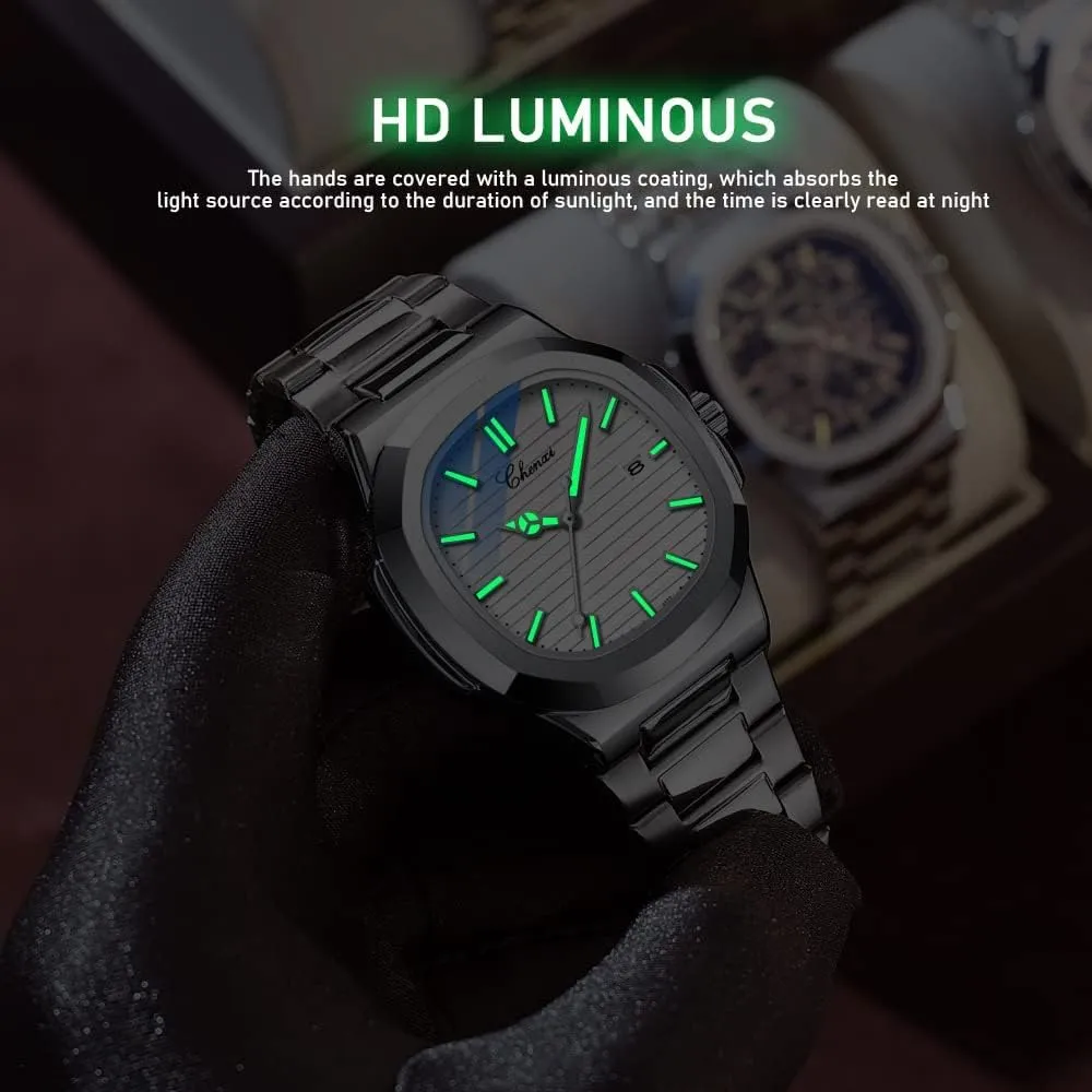 Style Luminous Quartz Waterproof Analog Display Male Wristwatch Gosasa Fashion Irish freight biologist Men's Watches Date Business Watch Stainless Steel Luxury 