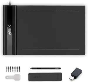 Stylus for OSU! Game and Teaching Online Classes,Support Windows Mac Linux Android OS Drawing Tablet,VEIKK S640 Digital Graphics Tablet, 6x4 Inch Ultra-Thin till goldfish acute husk Portable OSU! Tablet, Battery-Free 