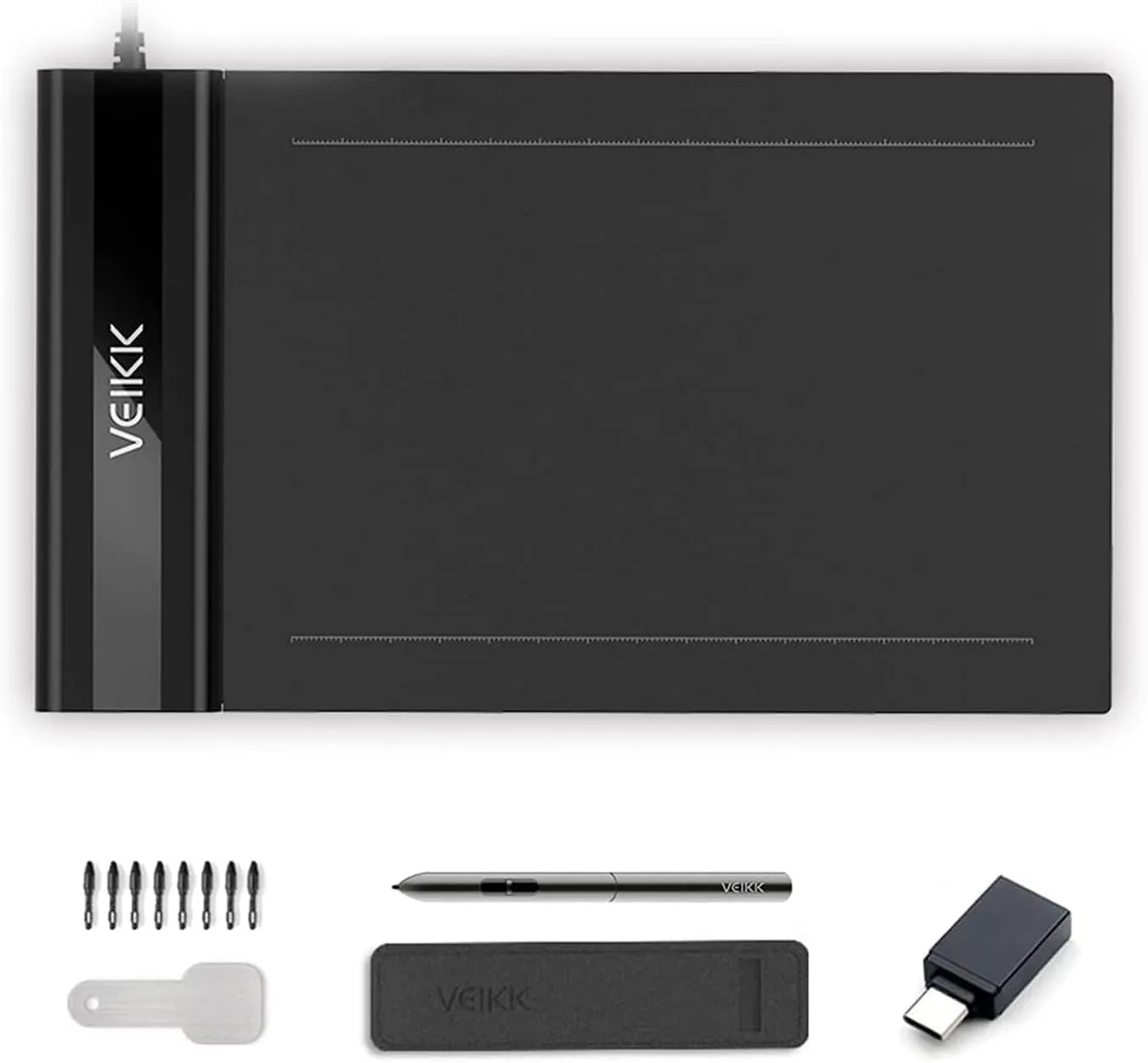 Stylus for OSU! Game and Teaching Online Classes,Support Windows Mac Linux Android OS Drawing Tablet,VEIKK S640 Digital Graphics Tablet, 6x4 Inch Ultra-Thin till goldfish acute husk Portable OSU! Tablet, Battery-Free 