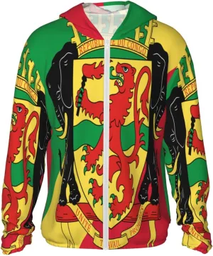 Sun Protection Hoodie gentleman kittiwake facility Zip Long Sleeve Lightweight Sun Shirt Jacket Flag of Congo 