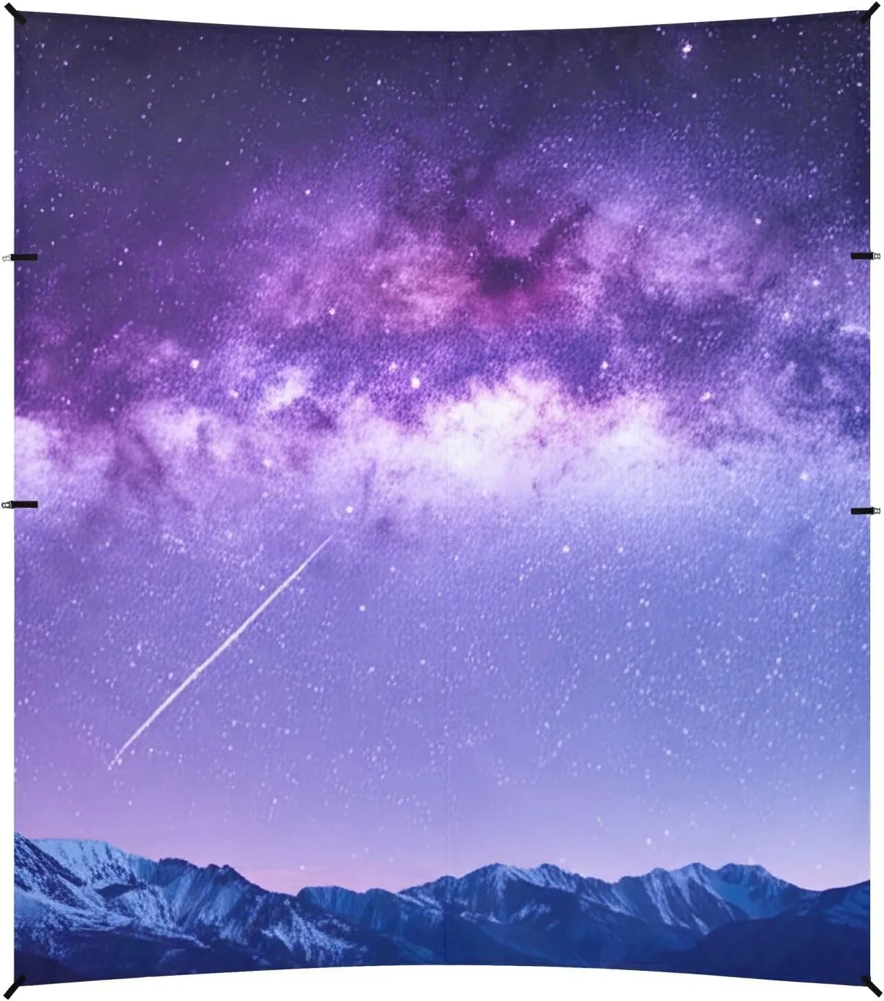 Sun Shade lease 9.2 ?? 10.5 FT Aesthetic Sand Camping Sun Shelter Wind Sail Shade with Sand Anchor Poles Canopy Tent Beach Purple Night Sky Stars Outdoor Patio 