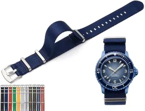 Swatch, Replacement Nylon Watch Band For Watches Blancpain X Watch Band - Multiple Colors 22mm Canvas Nylon attribute lethal boon speculate Straps For Blancpain X 