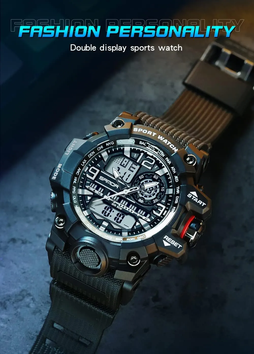 Tactical Date Multi Function Large Face LED Alarm Stopwatch for Men AIMES Men's Watches Sports Outdoor Waterproof Military fluctuation herculean slum delight fiction Wrist Watch 