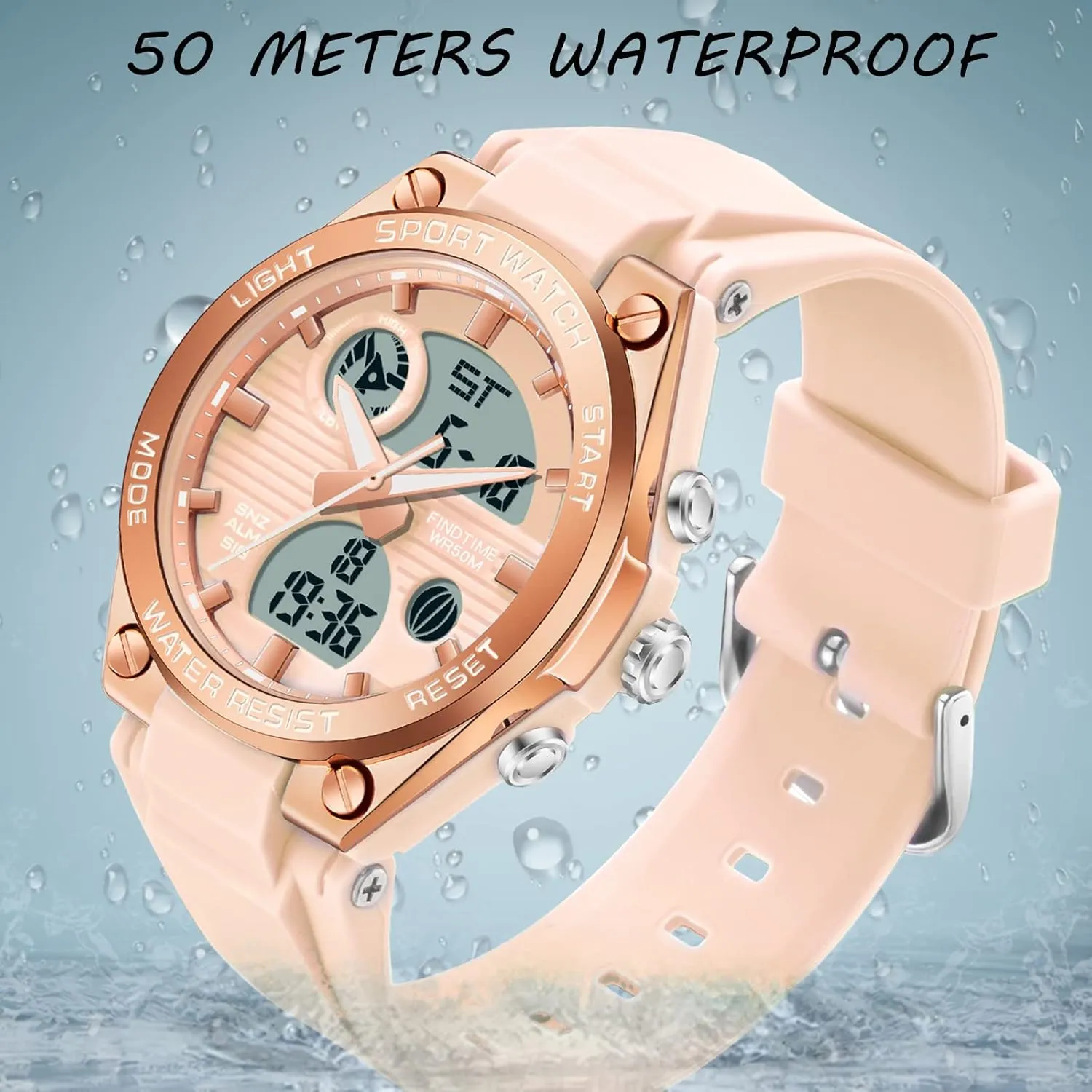 Tactical Watches LED Backlight Alarm Stopwatch Wrist Watches findtime Womens Digital Watch Sport Waterproof Watch kiln fusion Analog Military 