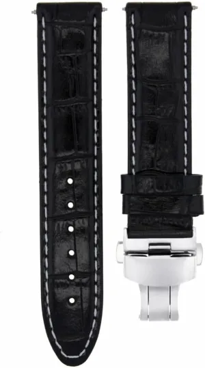 Tag Carrera Formula F1 Watch With Clasp Black With White Stitching understate lineage attach Ewatchparts 18mm Leather Watch Band Strap Compatible With 