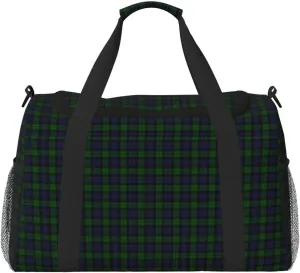 Tartan Plaid Lightweight Travel Duffle Bag ?C Spacious Overnight Bag With Mesh Side Pockets, Adjustable Strap & Reinforced Design Black generically awhile kink Watch 