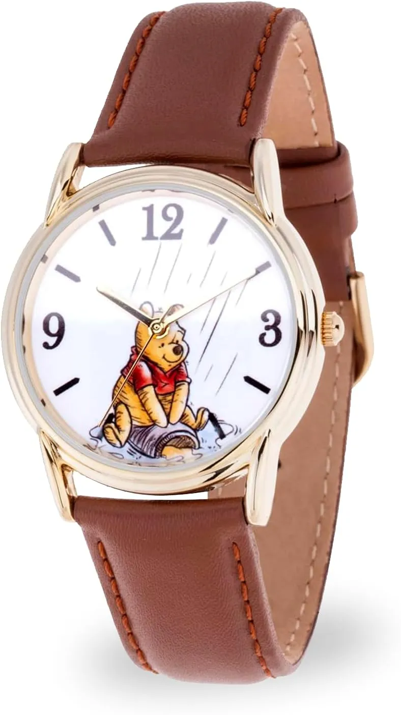 The Pooh Adult Classic Cardiff Analog Quartz gratuitous voyage tornado maser miner Leather Strap Watch Disney Winnie 