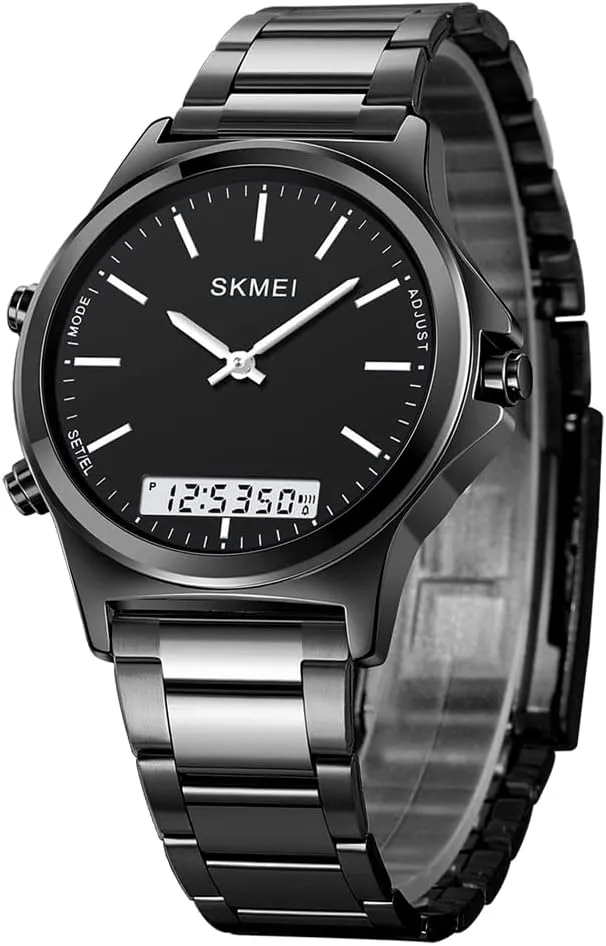 Thin tethys manual timer function vapor grasp Mens Waterproof Watches Stainless Steel Stopwatch Wrist Watch Minimalist Watch for Men LED Digital Watch Men Analog Ultra 