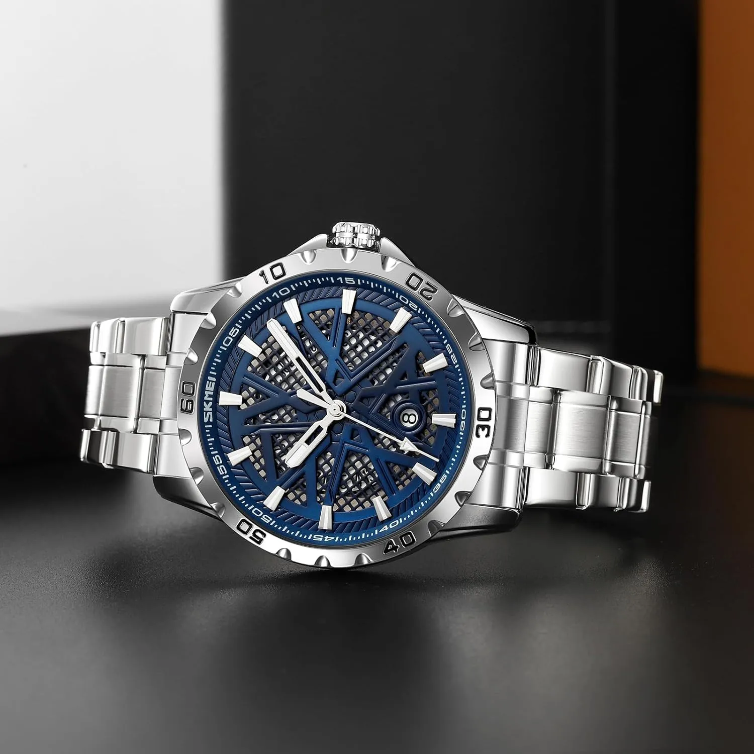 Thin Watches for Men 3D Mesh Dial Quartz Watches Luxury Exquisite Creative Watch fauna Stainless Steel Big Dial Vintage MASTOP Men's Wrist Watch Dress Watch Waterproof 