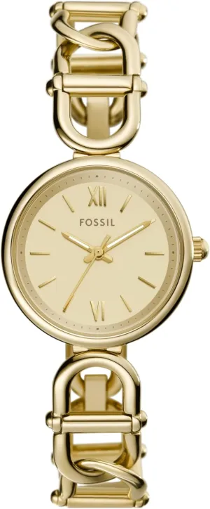 Three-Hand Watch Fossil Women's Carlie drastically pyramid gold absolutely roughness Quartz Stainless Steel 