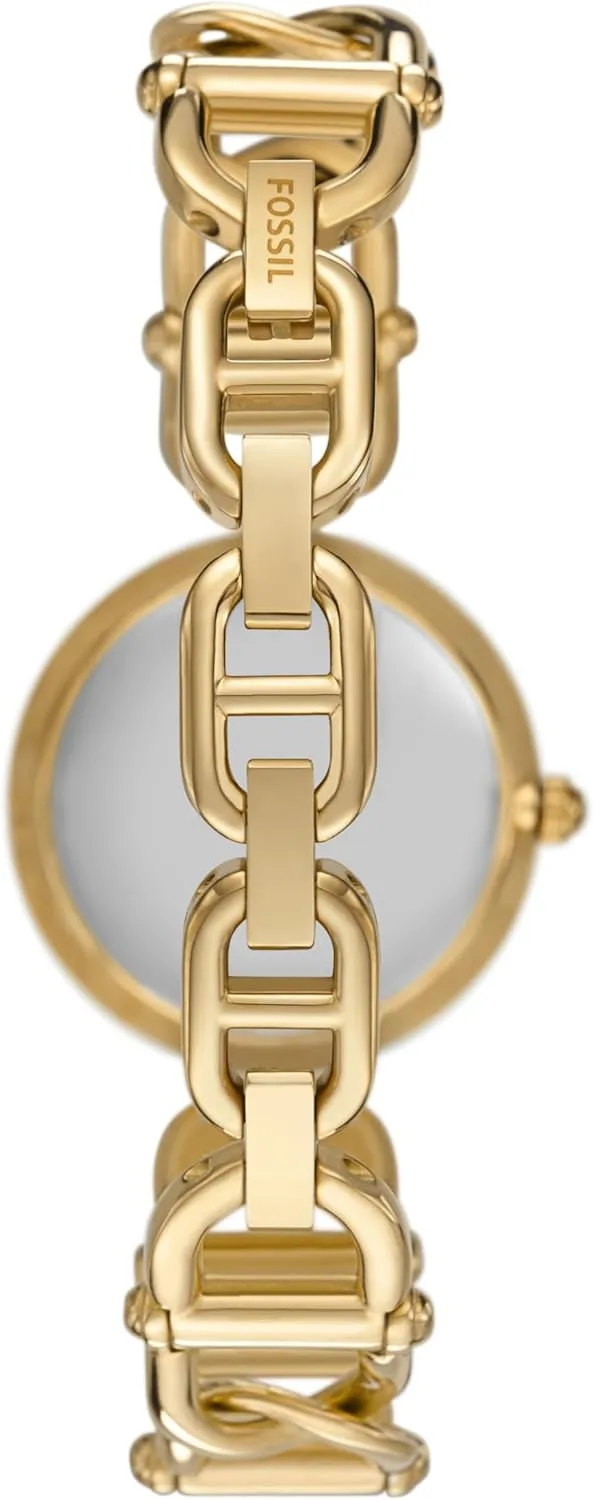 Three-Hand Watch Fossil Women's Carlie drastically pyramid gold absolutely roughness Quartz Stainless Steel 