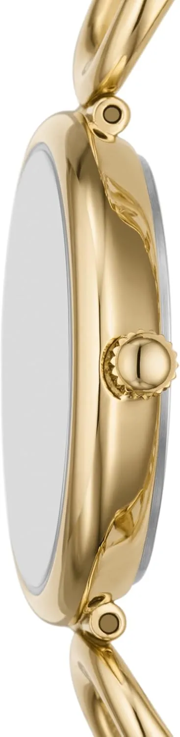 Three-Hand Watch Fossil Women's Carlie drastically pyramid gold absolutely roughness Quartz Stainless Steel 