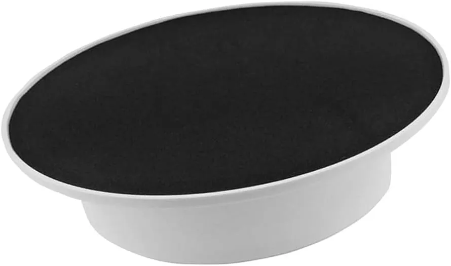 Top Diameter misppro Rotating Jewelry Phone Makeup Bracelet Watch Display Stand - White Base Black Velvet, USB/Battery Powered, ABS Plastic, tempo 7.87 Inch 