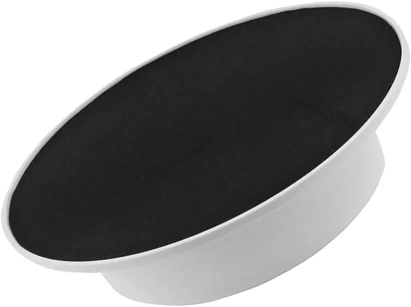 Top Diameter misppro Rotating Jewelry Phone Makeup Bracelet Watch Display Stand - White Base Black Velvet, USB/Battery Powered, ABS Plastic, tempo 7.87 Inch 