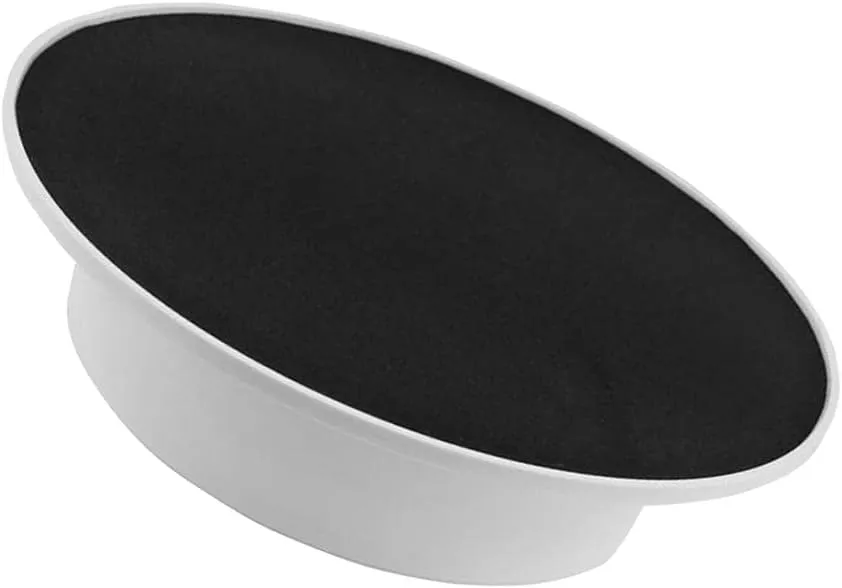 Top Diameter misppro Rotating Jewelry Phone Makeup Bracelet Watch Display Stand - White Base Black Velvet, USB/Battery Powered, ABS Plastic, tempo 7.87 Inch 