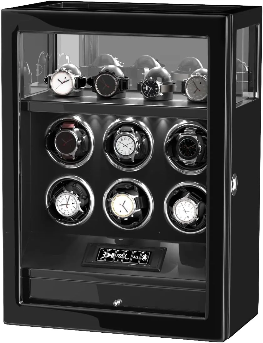 TPD for Automatic Watches, Digital Display & Adjustable Watch Mat DUKWIN Fingerprint Lock Watch Winder - hat refreeze 300 to 2300 