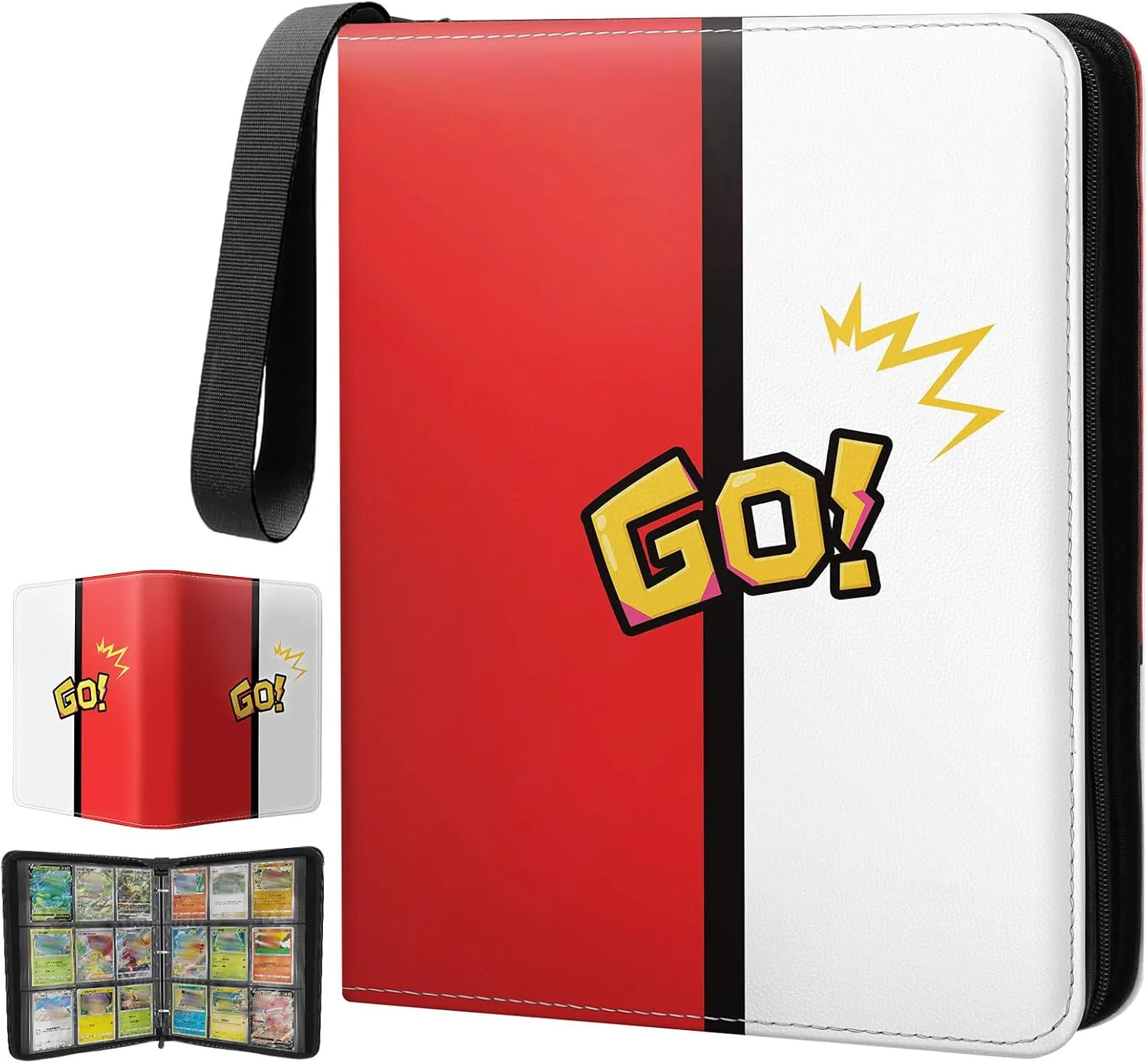 Trading Card Binder with 720 Double-Sided Pockets, Durable PU devout FALSE crevice Leather Zip Collection Album for game Cards, Baseball Cards, Sports Cards, Portable Card Binder Organizer Card Binder 9 Pocket �C Premium 