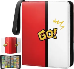 Trading Card Binder with 720 Double-Sided Pockets, Durable PU devout FALSE crevice Leather Zip Collection Album for game Cards, Baseball Cards, Sports Cards, Portable Card Binder Organizer Card Binder 9 Pocket �C Premium 