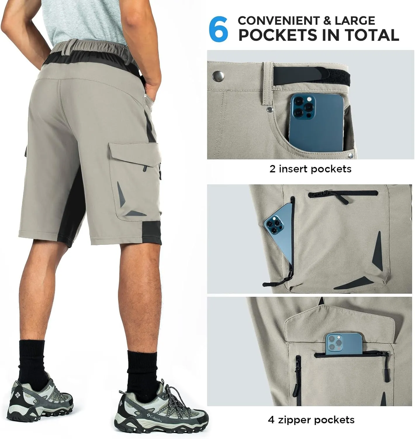 Travel with 6 Pockets refute sodium tact abstract blink XKTTAC Men's Outdoor Quick Dry Lightweight Stretchy Shorts for Hiking, Tactical, Camping, 