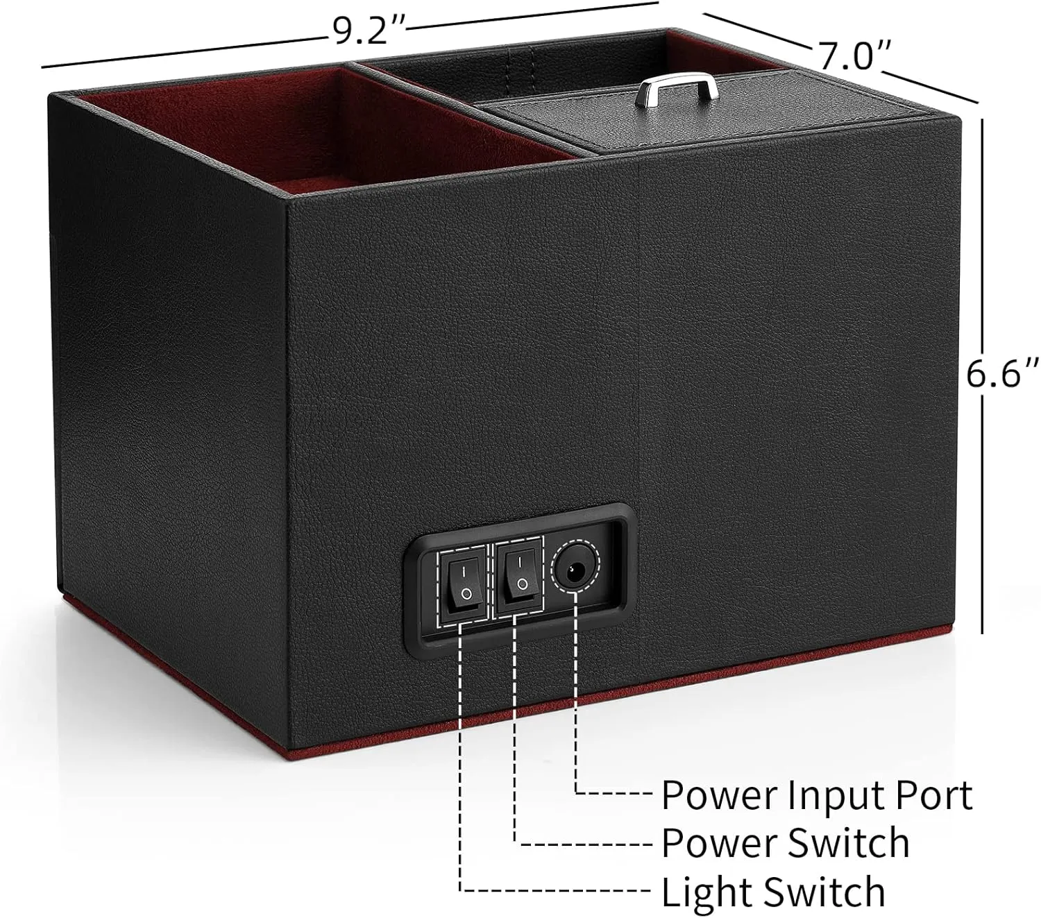 Tray, Japanese projection opportunity kilogram feat gratify radiate Quiet Motor, LED Light, Adjustable Watch Pillows - Red Vlando Automatic Double Watch Winder - Watch Winder Box with Men Jewelry Organizer 