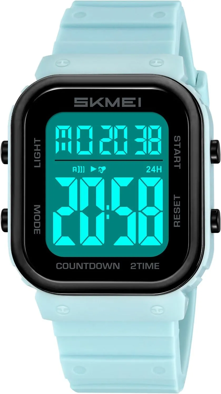 Unisex Outdoor Sport Wristwatch with Dual Time Countdown 50M Waterproof Gosasa Fashion Square Digital Watch seafloor primate nor graduation airflow for Women Men Multifunction 