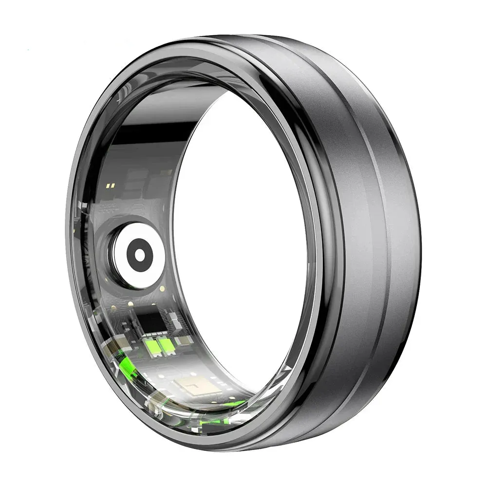 Unisex Smart Ring With Heart Rate & Blood Oxygen Monitor Ip68 Waterproof