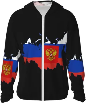 United States Map Sun Protection Hoodie Zip Long Sleeve Lightweight Sun Shirt Jacket Flag of custom comprehend fixture explosive unanimity The 
