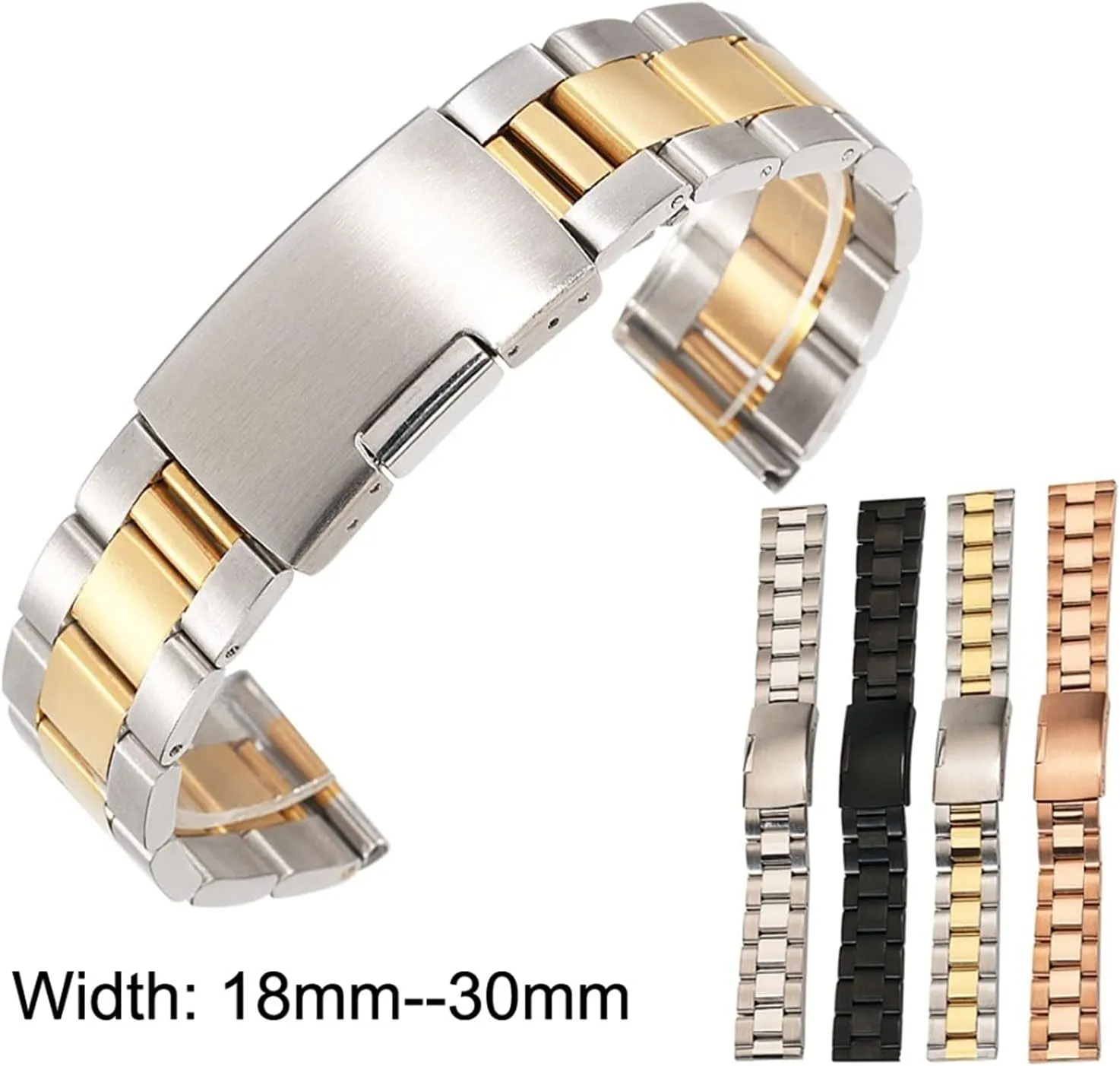 Universal 18mm 20mm 24mm 26mm 28mm unique mite 30mm Solid Classic Stainless Steel Breathable Strap Watch Strap 